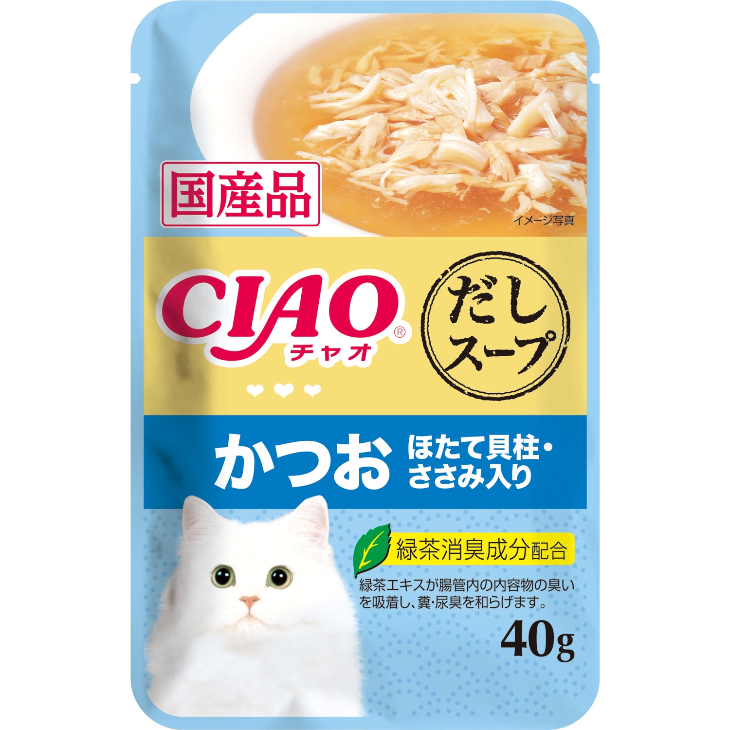 CIAO だしスープ かつお ほたて貝柱・ささみ入り 40g