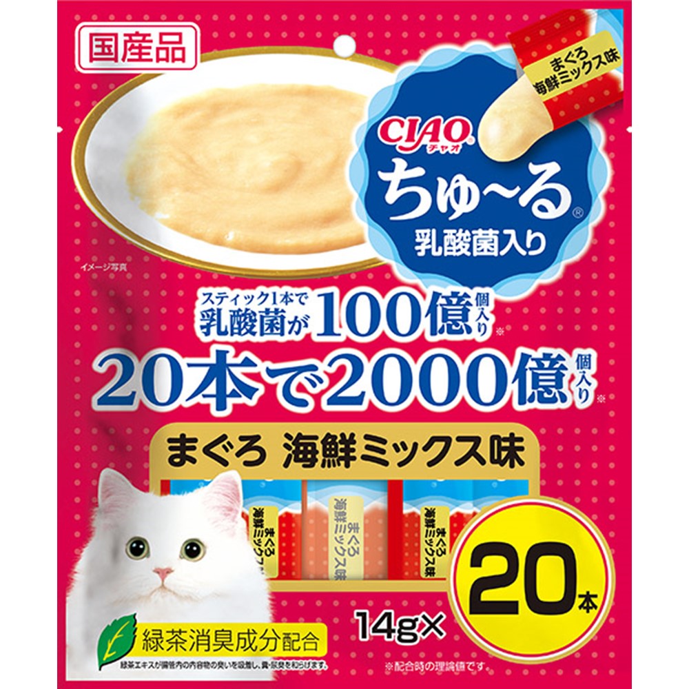 CIAO ちゅ～る 乳酸菌入り まぐろ 海鮮ミックス味 14g×20本
