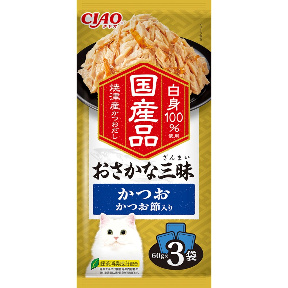CIAO おさかな三昧 かつお かつお節入り 60g×3袋