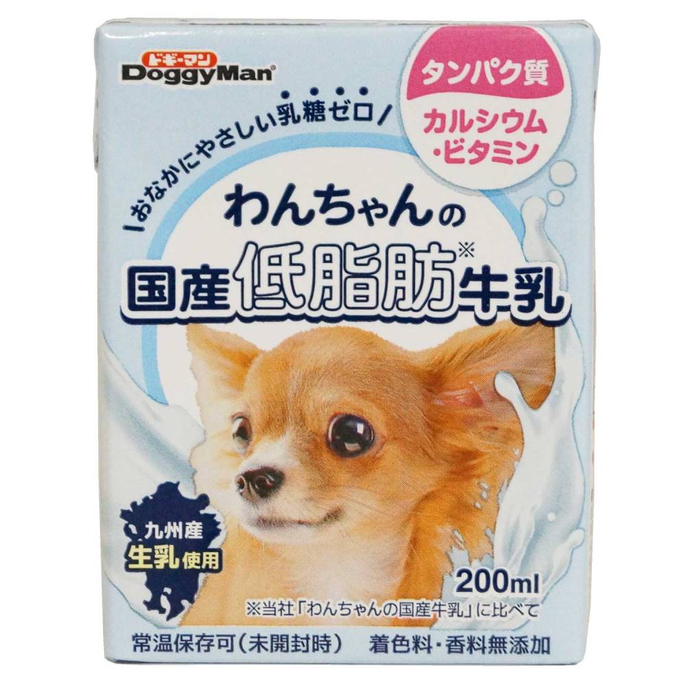 ドギーマン わんちゃんの国産低脂肪牛乳 200ml