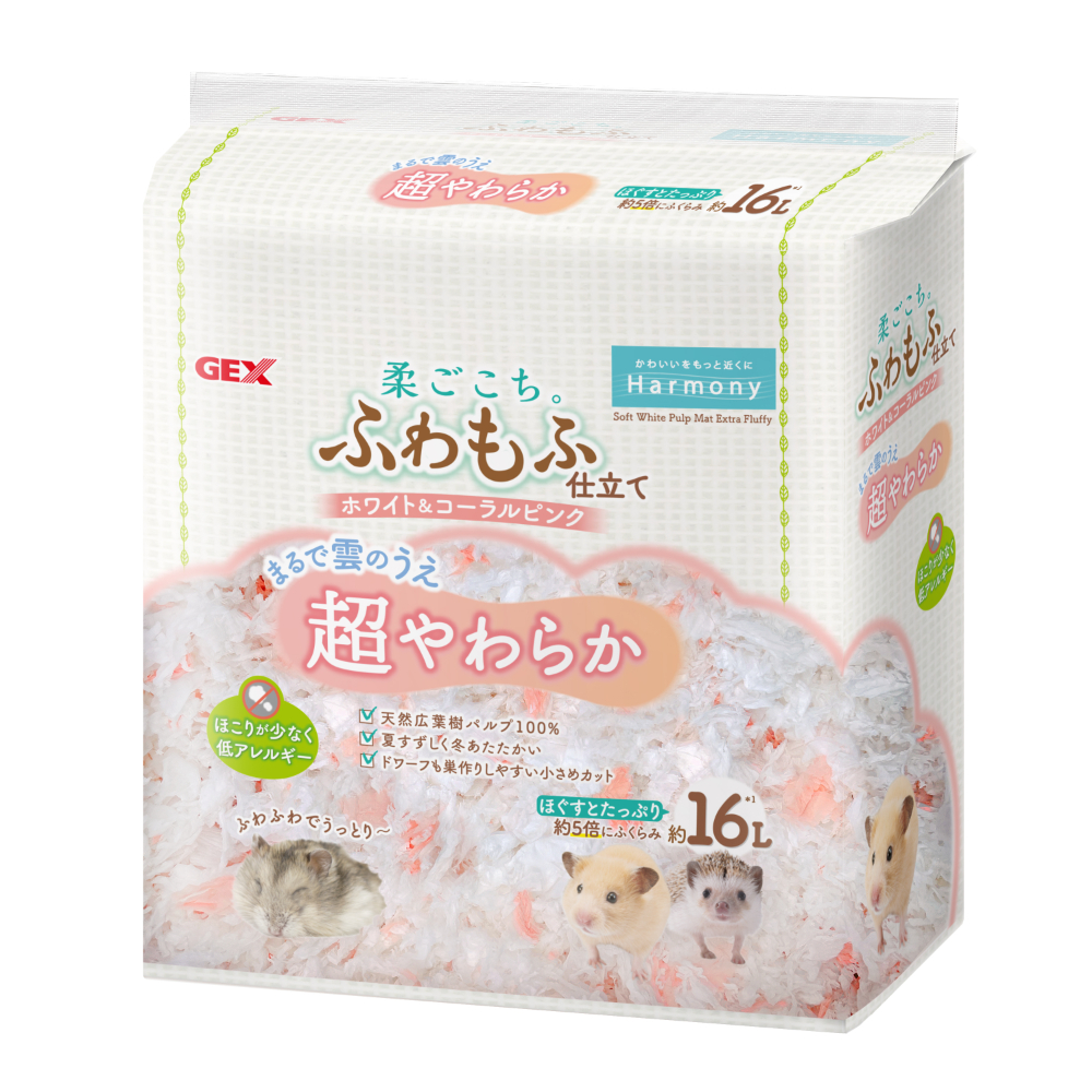 GEX 柔ごこちふわもふ仕立てホワイト＆コーラルピンク 430g
